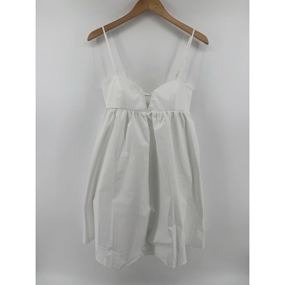 NWT Susana Monaco Poplin Square Wire Dress XL Lace Up Back Pockets Preppy $198 - Picture 4 of 12